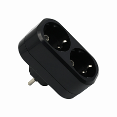Тройник POWER (2 места 2p+pe с/з 16A/3,5кВт/220В) Черный UNIT (1/10/100)