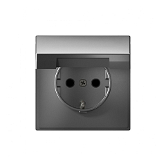 G126 Роз. с з/к с/ш с крышкой 16А механизм IP20 "ARTGALLERY" сталь GAL0946 (5) 