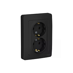 Роз. двойная с/у 16А антрацит BLANCA