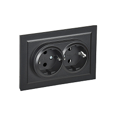 Роз. 2-я с з/к без з/ш 16А в сборе "BRITE" черный (1/100)