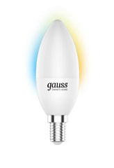 Лампа Gauss Smart Home С37 5W 470lm 2700-6500К Е14 изм.цвет.темп.+диммирование LED 1110112