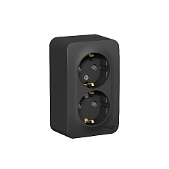 Роз. о/у 2-ная с з/к з/ш ИЗОЛ.ПЛ. 16А 250В антрацит  BLANCA     