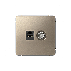 G046 Роз. 2-ная TV комп. RJ45 5Е "ARTGALLERY" шампань GAL0589 (5)  