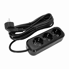 Удлинитель POWER (3 места 2p+pe с/з 3м. 3х1мм2 16А/3,5кВт/220В) Черный UNIT (1/40)