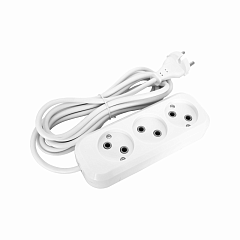 Удлинитель POWER (3 места 2p 3м. 2х0.75мм2 10А/2,2кВт/220В) Белый UNIT (1/40)